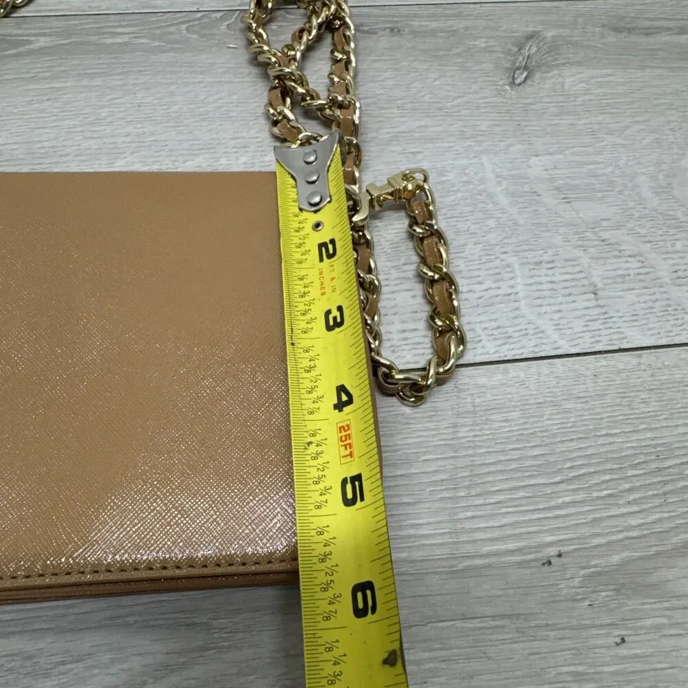 Tory Burch Britten Moose Brown Gold Hardware Small Shoulder Bag